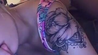 Loona Naughty brunette masturbates her shaved cunt