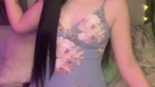 neveahsnow Hot brunette girl caresses her pussy lips