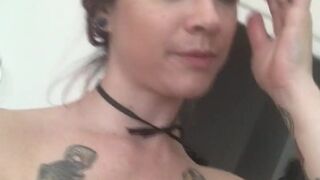 Sexy Aymee onlyfans Busty beauty demonstrates tattooed body