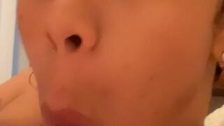 bby Busty blonde caresses shaved pussy