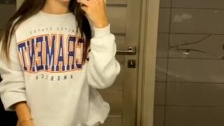 Ellie Leen  Attractive babe caresses lips sex