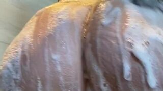 Blacked in Shower  Ardent hottie jerking off her dildo