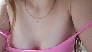 BabyMilia  Charming babe masturbates shaved vagina
