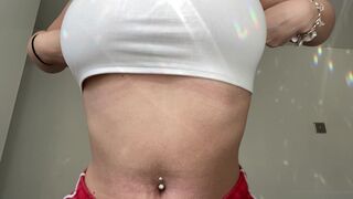 Bunnyrosex onlyfans Busty slut in mesh stockings pampers pussy with a long toy