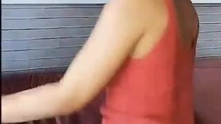 Abigale Mandler Dark haired prostitute caresses big tits