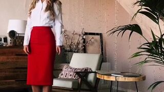 Anna Ioannova Blonde harlot caresses boobs