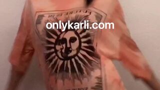 Karli Mergenthaler, karlimergenthaler cutie removes clothes