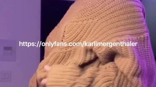 Karli Mergenthaler, karlimergenthaler Beautiful model caresses big tits