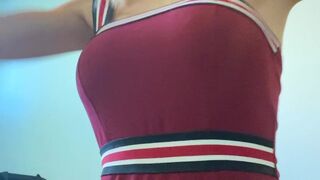 Amira Brie, Princess Amira B, brieamira Redhead female caresses big tits