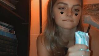 trippie bri, trippie Flawless babe happily kneads huge tits