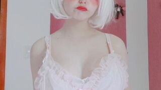 Shirayuki  beautiful bitch caresses pussy