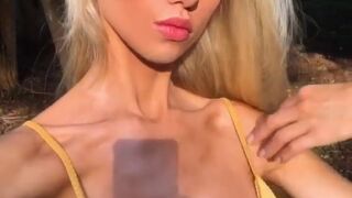 sarahardel onlyfans Busty bitch in stockings gently fingering pussy