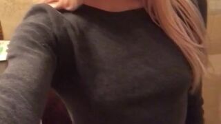 elsadreamjean onlyfans Cute confused undresses and squeezes boobs