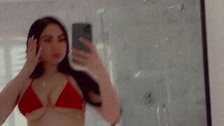 ChristineBabyyy onlyfans Black-haired beauty communicates in fries