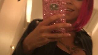 Anna Bell Peaks (AnnaBellPeaks) onlyfans Busty brunette girlfriend caresses her pussy in the workplace