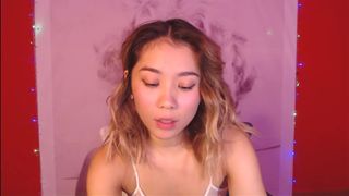 mikasyn exquisite babe caresses shaved cunt