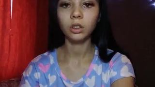 Honey-Molly gorgeous confused caresses pussy