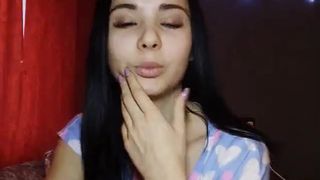 Honey-Molly gorgeous confused caresses pussy