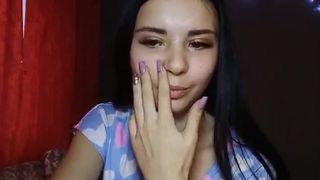 Honey-Molly gorgeous confused caresses pussy