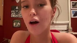 Zoey Luna aka bbybratzo onlyfans Petite teen wet pink hole play with black vibrator