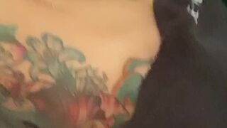 Blac Chyna aka msblacchyna onlyfans pissing a little leaning on the back of the chair