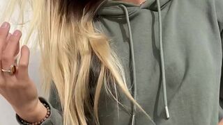 Danifae  cutie covers her tits with her hand