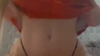 Laur_slutty_bby onlyfansen Brock aka ladylaur Busty hottie caresses shaved pussy