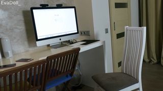 Happy Yulia Fluffy nipple jumps on strap-on