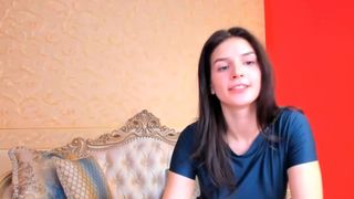 elaanna enchanting young lady exposes hanging breasts