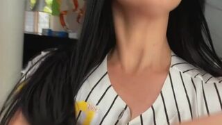 Angela White aka angelawhite onlyfans Hurricane Devil furiously cums in pose with crustaceans