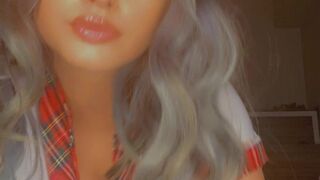 Mega onlyfans Shy chick caresses big tits