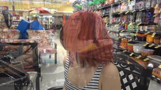 TrinityMay33 manyvids public flashing food stuffing bottle use