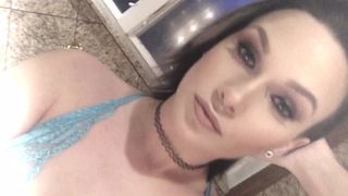 lilyskye sneaky bathroom play with a big cock