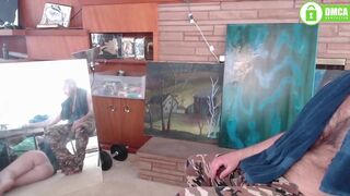 hairandmuscle Busty chick rubs her body with oil