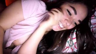 Brianna20 gorgeous beast jumping on a dildo