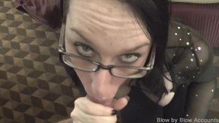 BlowbyBlowAccts Violet Snow Gags on Cum