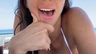 Alexis Fawx aka alexisfawx onlyfans imposing chick sucks dildo and jumps on the phallus