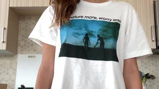 Stella Barey aka stellabarey onlyfans shy babe caresses shaved cunt