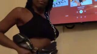 Bria Myles aka realbriamyles onlyfans slutty fucks herself with an orange toy