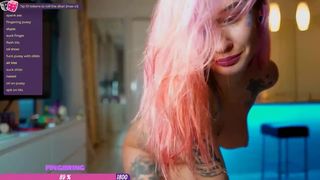 dopebarbie busty bitch massages her pussy and nipples