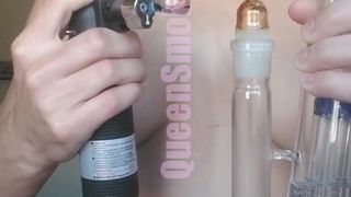 queensmoke beauty undressed to show off her tattoos