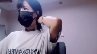 cute_dami playful woman caresses shaved pussy