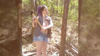 Avalon  cute wench pulls vagina with phallus