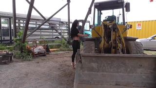 JackyLawless (Jacky Lawless) Busty babe strips and jerks off her cunt