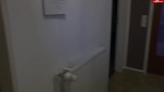 Anni-Angel Brunette in stockings shows shaved holes