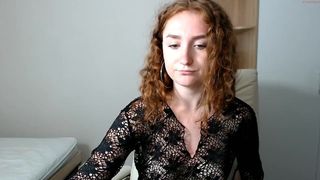 curlycutie19 busty young lady caresses shaved cunt