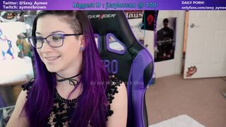 sexy_aymee in stockings teased pussy lying on her back