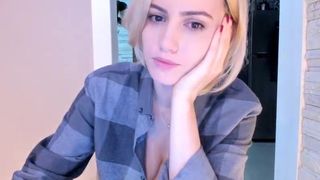 happyendings_ busty blonde licks nipples