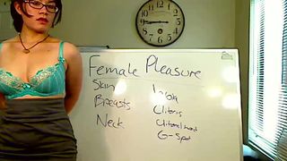 tegantrex  gorgeous blonde caresses boobs