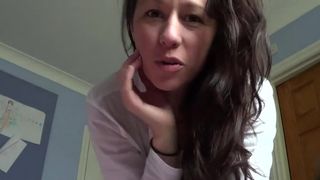 kelly hart & cute brunette girl licks dildo